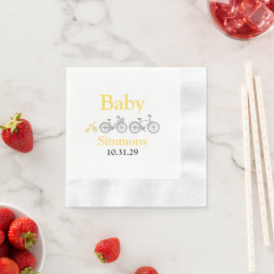 Yellow Baby Bicycle Napkin