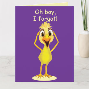 Yellow Baby Chic I'm Sorry Belated Birthday Card