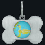 Yellow Baby goose with light blue water Pet Name Tag<br><div class="desc">Baby goose with light blue water  You can add a message,  or completely customize the printed text to your wishes by using "Zazzle Customize" tab! Original Copyrighted photo by Sandy Closs Photography. Baby,  geese,  goslings goose bird boy girl duck ducks</div>
