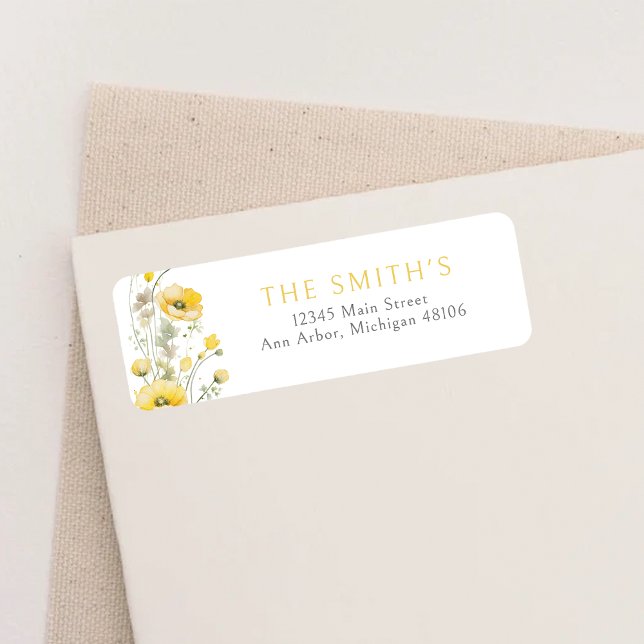 Yellow Baby In Bloom Wildflower Return Address (Creator Uploaded)