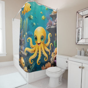 Yellow baby Octopus Under the Sea bathroom