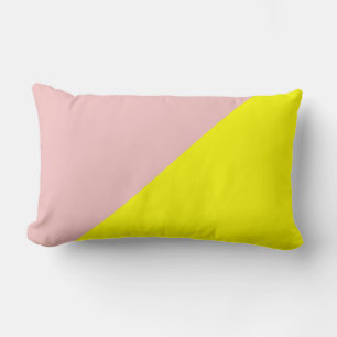 Yellow & Baby pink Solid Colour Background Lumbar Pillow