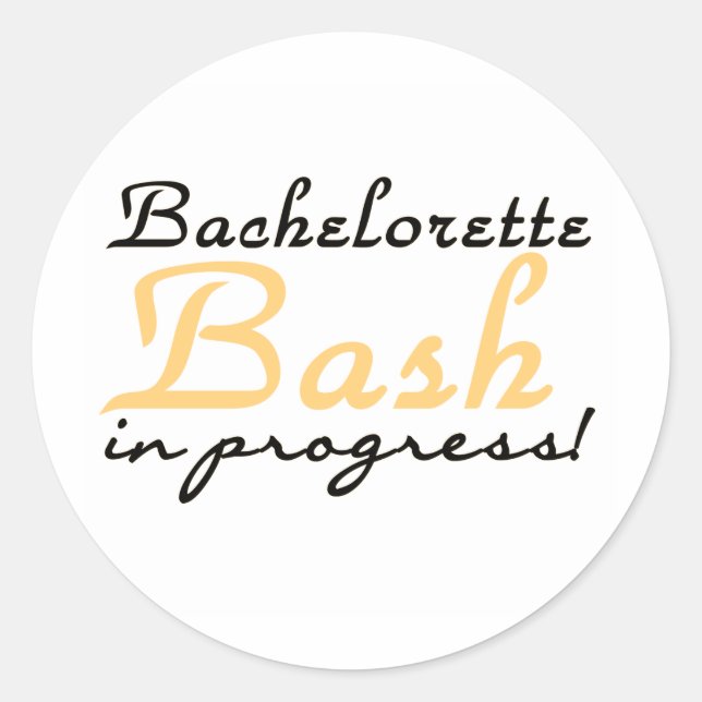 Yellow Bachelorette Bash Classic Round Sticker (Front)