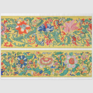 Yellow background floral paper