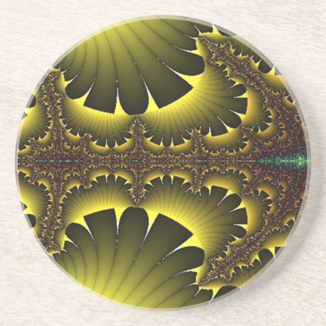 Yellow Background Lights Coaster (Front)
