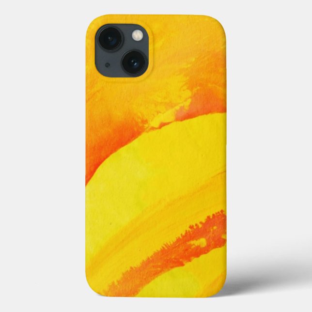 yellow background. watercolor on paper Case-Mate iPhone case (Back)