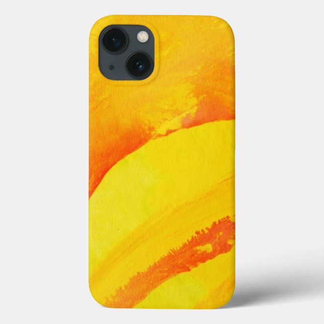 yellow background. watercolor on paper Case-Mate iPhone case (Back)