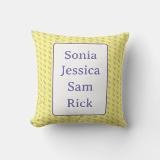 Yellow Background with Leaves Throw Pillow