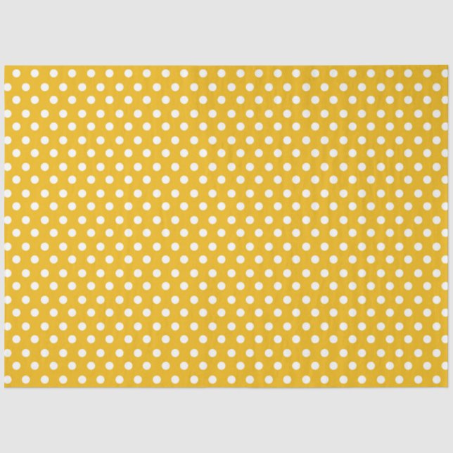 Yellow Background with White Polka Dots Tissue Paper (Front)
