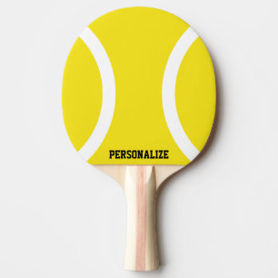 Yellow ball ping pong paddle for table tennis