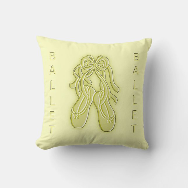 Yellow Ballet Slippers American Mojo Pillow (Front)