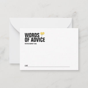 Yellow Balloon Baby Shower Mommy Advice Card