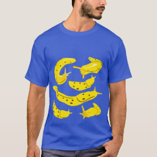 Yellow Banana Slugs Collage Illustration Graphic T-Shirt