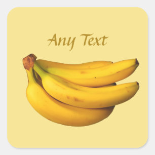 Yellow bananas in a bunch  square sticker