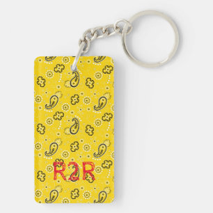 Yellow Bandana INITIALS Grand Canyon AZ R2R Hiking Keychain