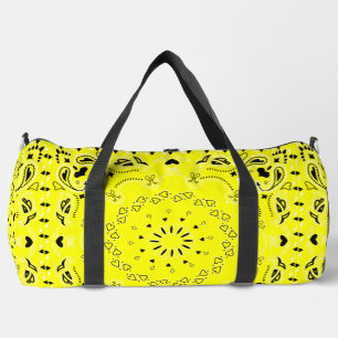 yellow bandana print cowgirl hearts duffle bag