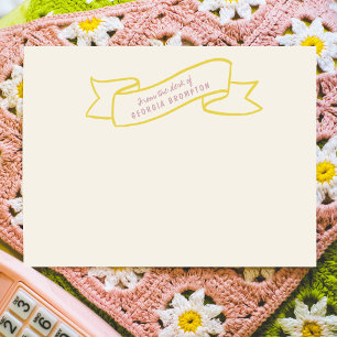 Yellow Banner Violet Purple Personalized Name Card