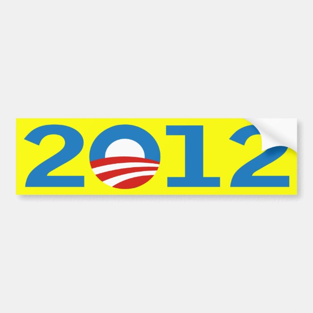 Yellow Barack Obama 2012 bumper sticker (Front)