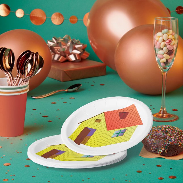 Yellow Barn House Paper Plate (Creator Uploaded)