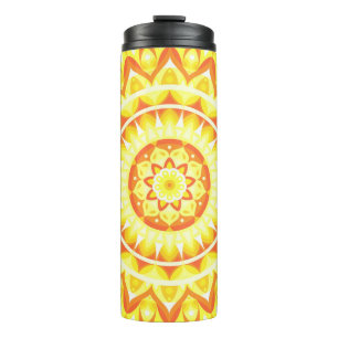 Yellow Base Mandala Thermal Tumbler
