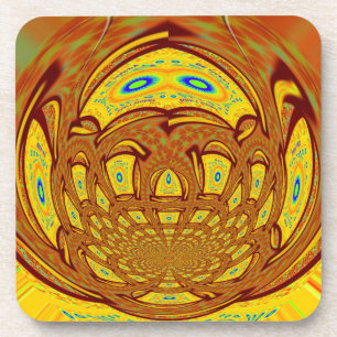 Yellow Baseball Glove: A Retro Look Coaster