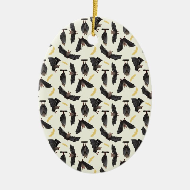 yellow bats ceramic ornament (Front)