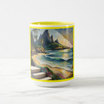 Yellow Beach Sunset Mug