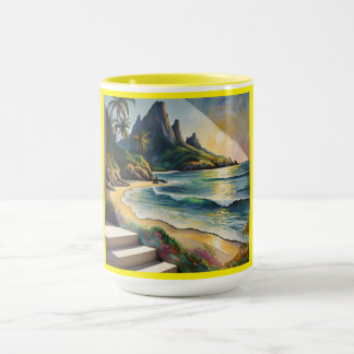Yellow Beach Sunset Mug