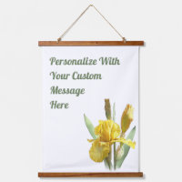 Yellow Bearded Iris Floral Art Personalized