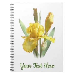 Yellow Bearded Iris Flower Notebook