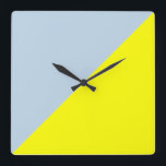 Yellow & Beau blue Solid Colour Background Square Wall Clock<br><div class="desc">Yellow & Beau blue Solid Colour Background. Design is available on other products.</div>