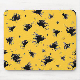 Yellow Bee Mouse Pad – Gift for Mom or Friend