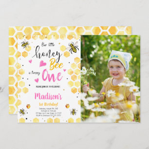 Yellow Bee Photo Invitation