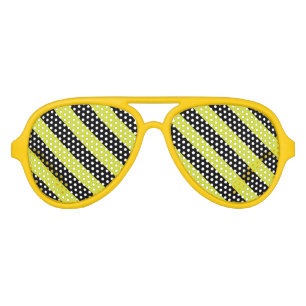 Yellow Bee Stripe Custom Party Sunglasses