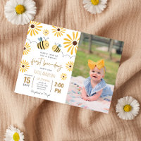Yellow Bee Sunflower Virtual First Bee-day Photo