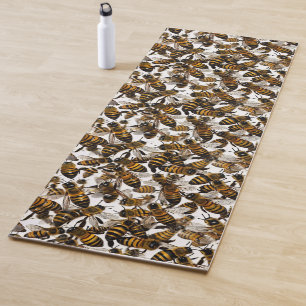 Yellow Bees Yoga Mat