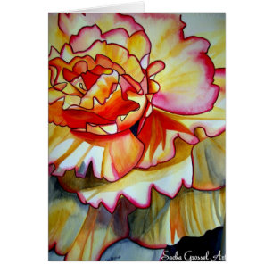 Yellow Begonia flower watercolour original art