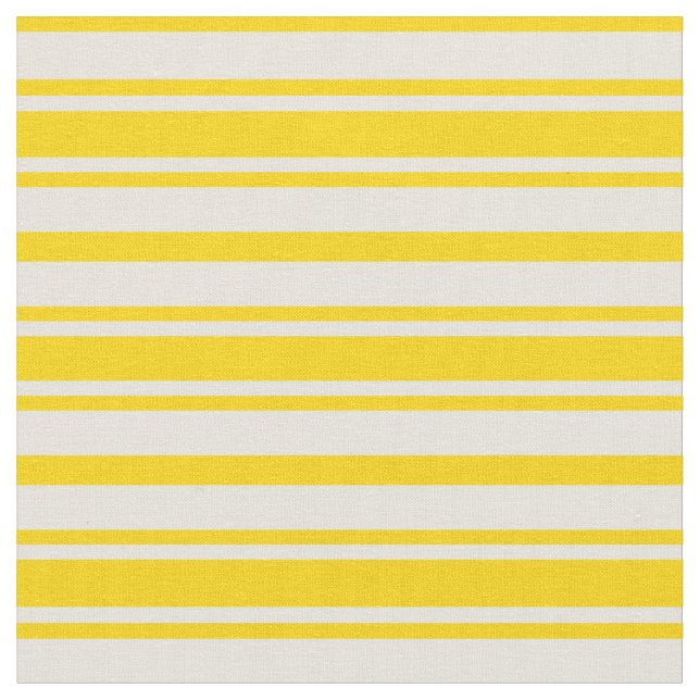 Yellow & Beige Coloured Lines Pattern Fabric (Close Up)