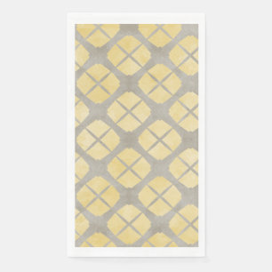 Yellow Beige, Taupe Mid Century Modern Pattern Napkin