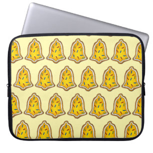 Yellow Bell Sugar Cookie Merry Christmas Holiday Laptop Sleeve