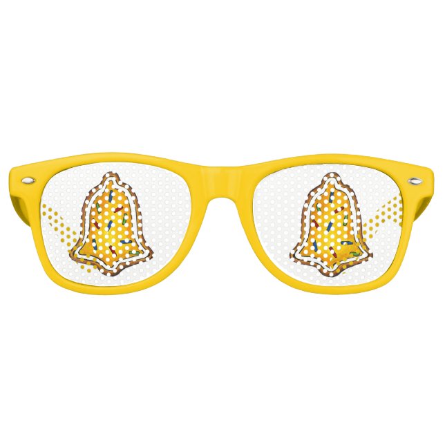 Yellow Bell Sugar Cookie Merry Christmas Holiday Retro Sunglasses (Front)