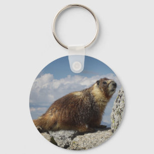 Yellow Bellied Marmot in Yosemite Keychain