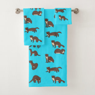 Yellow bellied Weasels Bath Towel Set