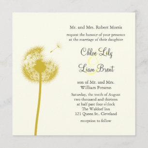 Yellow Best Wishes! Wedding Invitation
