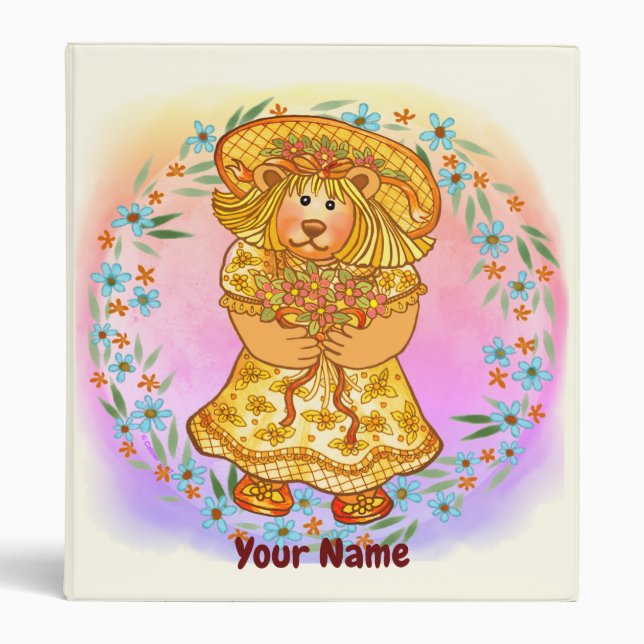 Yellow Betsy Bear Girl classeur personnalisé (Devant)