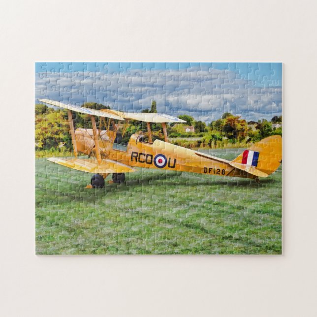 Yellow Bi Plane jigsaw Puzzle (Horizontal)