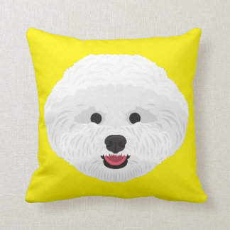 Yellow Bichon Frise Throw Pillow