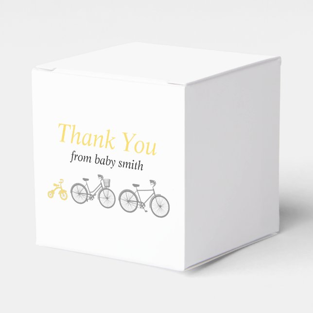 Yellow Bicycle Favor Box (Front Side)
