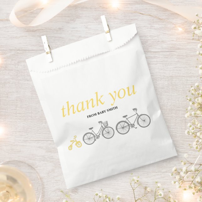 Yellow Bicycle Favour Bag (Clipped)
