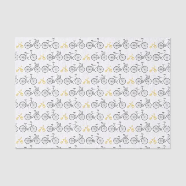 Yellow Bicycle Tissue Paper (Front)